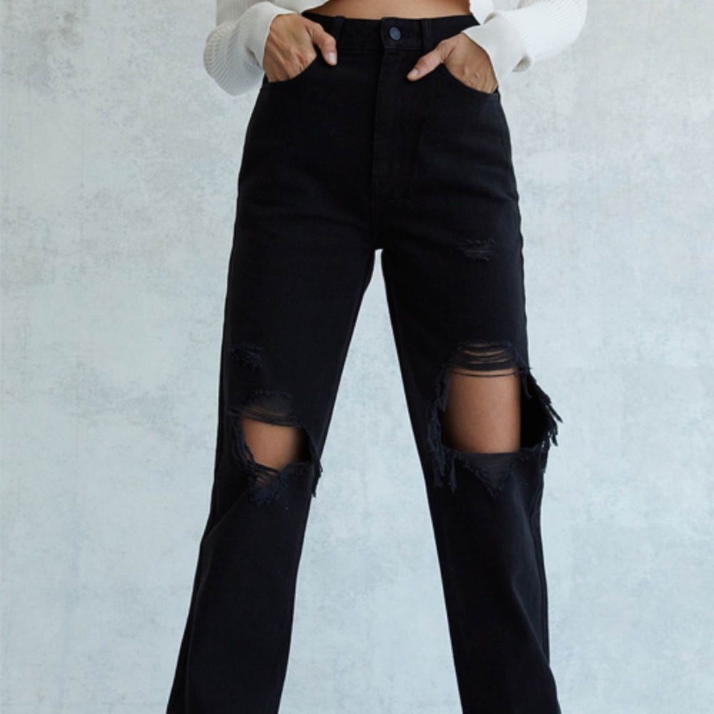 NWT PacSun Black 90s Ripped Boyfriend Jeans